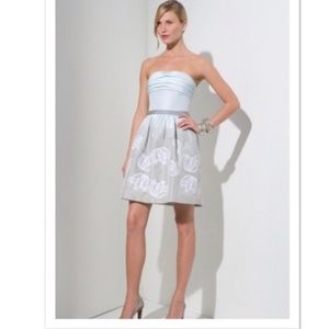 strapless jacquard dress